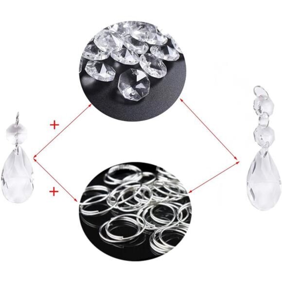 12Pcs38mm Clear Crystal Teardrop Chandelier Prisms Parts Hanging Galss - Picture 6 of 8